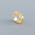 925 Sterling Silver Women Korean Geometric Leaf Silver Irregular Rings