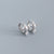 925 Sterling Silver Cute & Edgy Eye Silver Diamond Inlay Stud Earrings