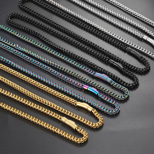 Unisex Hip Hop Chain Stainless Steel Electroplating Jewelry Sets