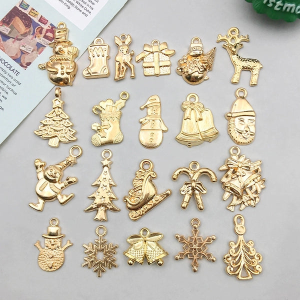 21 Models Per Model 1, 21/Pack 12 * 23mm 17*14mm 8*19mm Zinc Alloy Christmas Tree Santa Claus Snowflake Pendant Jewelry Accessories