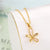 Korean Women Flower Titanium Steel Diamond Inlay Necklaces