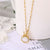 Korean Women Castle Titanium Steel Diamond Inlay Necklaces