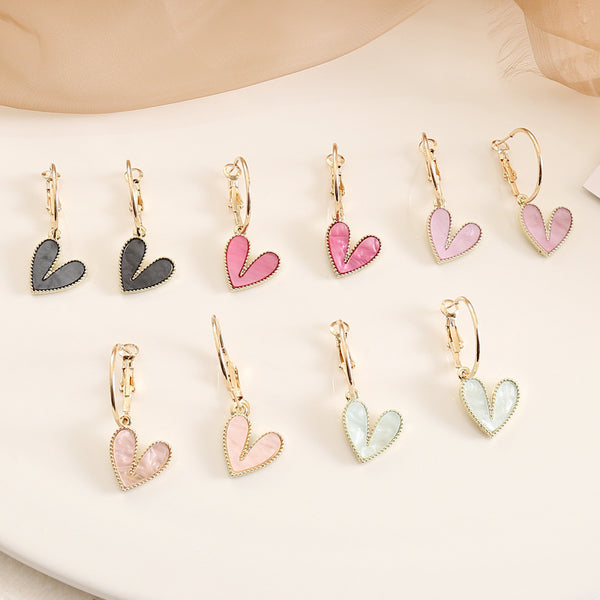 Women Heart Alloy Electroplating Stud Earrings