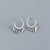 925 Sterling Silver Cute & Edgy Circle Triangle Silver Diamond Inlay Stud Earrings