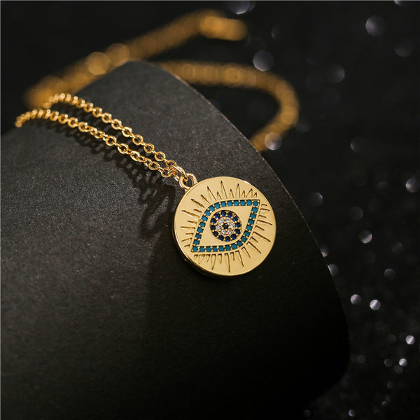 Unisex Geometric Gold Plated Copper Inlay Necklaces