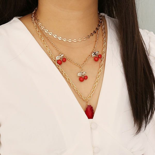 Women Fruit Crystal Necklaces