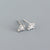 925 Sterling Silver Minimalist Quadrilateral Round Geometric Silver Diamond Inlay Stud Earrings