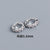 925 Sterling Silver Round Geometric Silver Diamond Inlay Stud Earrings