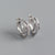 925 Sterling Silver Fashion Circle Round Silver Diamond Inlay Stud Earrings