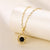 Korean Women Droplet Titanium Steel Diamond Inlay Necklaces