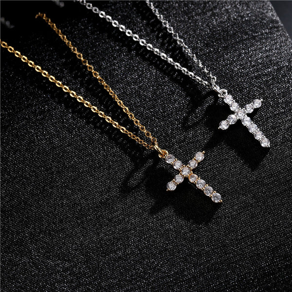 Cross Geometric Copper Inlay Necklaces