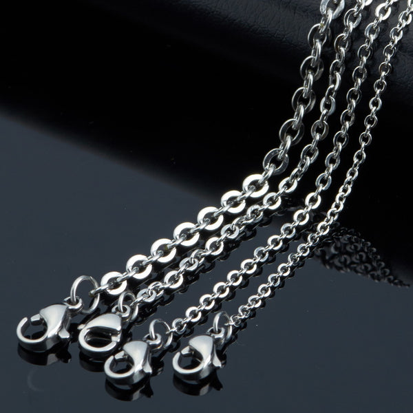 Korean Ellipse Quadrilateral Circle Geometric Titanium Steel Electroplating Necklaces