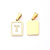 3 PCS/Package 12 * 18mm 7x3.5mm 304 Stainless Steel Shell Gold Plated Letter Rectangle Polished Pendant