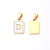 3 PCS/Package 12 * 18mm 7x3.5mm 304 Stainless Steel Shell Gold Plated Letter Rectangle Polished Pendant