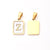 3 PCS/Package 12 * 18mm 7x3.5mm 304 Stainless Steel Shell Gold Plated Letter Rectangle Polished Pendant