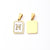 3 PCS/Package 12 * 18mm 7x3.5mm 304 Stainless Steel Shell Gold Plated Letter Rectangle Polished Pendant