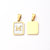 3 PCS/Package 12 * 18mm 7x3.5mm 304 Stainless Steel Shell Gold Plated Letter Rectangle Polished Pendant