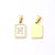 3 PCS/Package 12 * 18mm 7x3.5mm 304 Stainless Steel Shell Gold Plated Letter Rectangle Polished Pendant