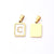 3 PCS/Package 12 * 18mm 7x3.5mm 304 Stainless Steel Shell Gold Plated Letter Rectangle Polished Pendant