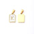 3 PCS/Package 12 * 18mm 7x3.5mm 304 Stainless Steel Shell Gold Plated Letter Rectangle Polished Pendant