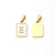 3 PCS/Package 12 * 18mm 7x3.5mm 304 Stainless Steel Shell Gold Plated Letter Rectangle Polished Pendant