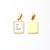 3 PCS/Package 12 * 18mm 7x3.5mm 304 Stainless Steel Shell Gold Plated Letter Rectangle Polished Pendant