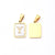 3 PCS/Package 12 * 18mm 7x3.5mm 304 Stainless Steel Shell Gold Plated Letter Rectangle Polished Pendant