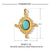 3 PCS/Package 201 Stainless Steel Natural Stone 18K Gold Plated Eye Flower Polished Pendant