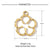 3 PCS/Package 30*32mm 201 Stainless Steel 18K Gold Plated Four Leaf Clover Leaves Flower Polished Pendant