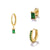 3 Pieces Fashion Geometric Copper Plating Zircon Earrings