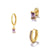 3 Pieces Fashion Geometric Copper Plating Zircon Earrings