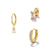 3 Pieces Fashion Geometric Copper Plating Zircon Earrings