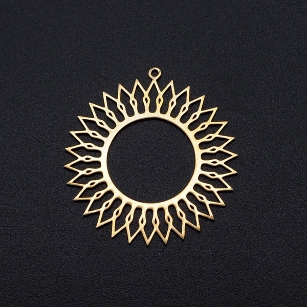 3 Pieces Stainless Steel Titanium Steel 18K Gold Plated Sun