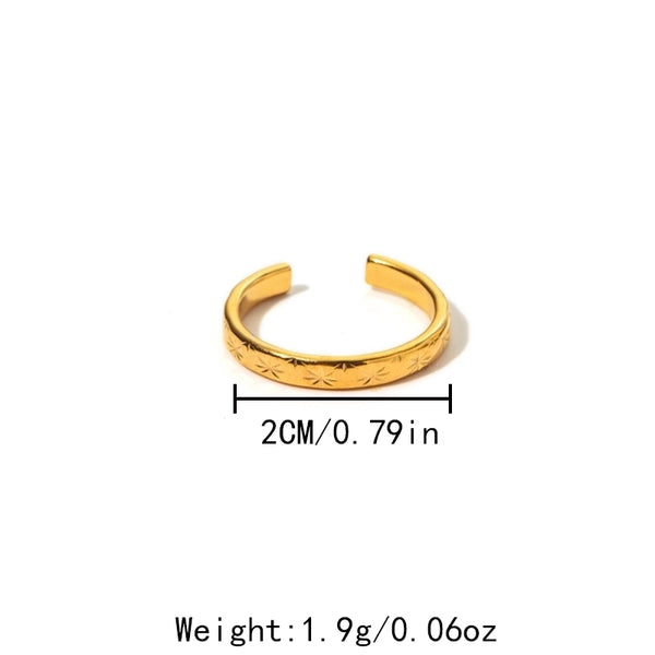 304 Stainless Steel 14K Gold Plated Casual Roman Style Commute Plating Hollow Out Inlay Heart Shape Twist Natural Stone Open Rings