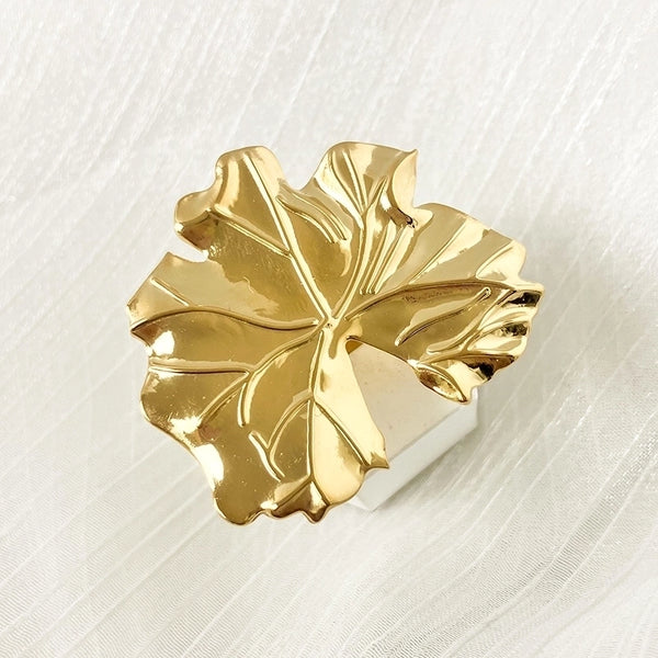 304 Stainless Steel 14K Gold Plated IG Style Sweet Plating Round Flower Open Rings