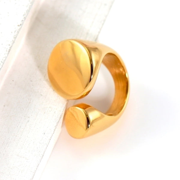 304 Stainless Steel 18K Gold Plated Casual Modern Style Asymmetrical Irregular Geometric No Inlay Open Rings Rings