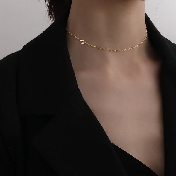 304 Stainless Steel 18K Gold Plated Casual Minimalist Plating Letter Necklace