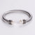 304 Stainless Steel 18K Gold Plated Hip-Hop Inlay Geometric Acrylic Pearl Bangle