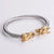 304 Stainless Steel 18K Gold Plated Hip-Hop Inlay Geometric Acrylic Pearl Bangle