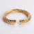 304 Stainless Steel 18K Gold Plated Hip-Hop Inlay Geometric Acrylic Pearl Bangle