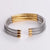 304 Stainless Steel 18K Gold Plated Hip-Hop Inlay Geometric Acrylic Pearl Bangle