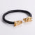 304 Stainless Steel 18K Gold Plated Hip-Hop Inlay Geometric Acrylic Pearl Bangle