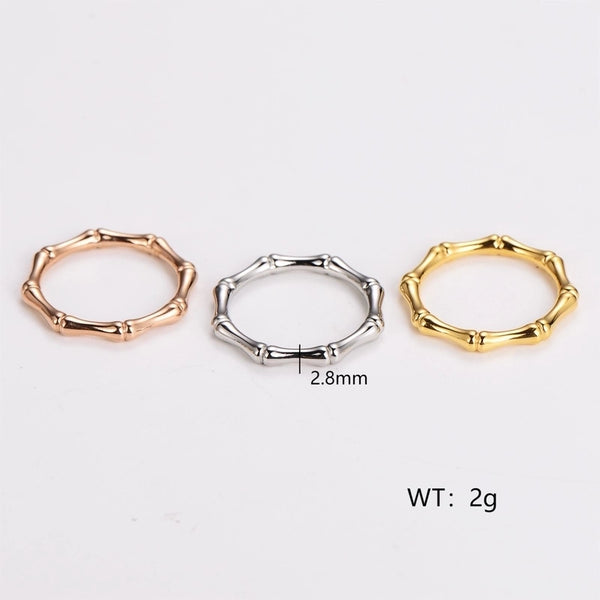 304 Stainless Steel 18K Gold Plated Rose Gold Plated Minimalist Classic Style Plating Solid Color Rings