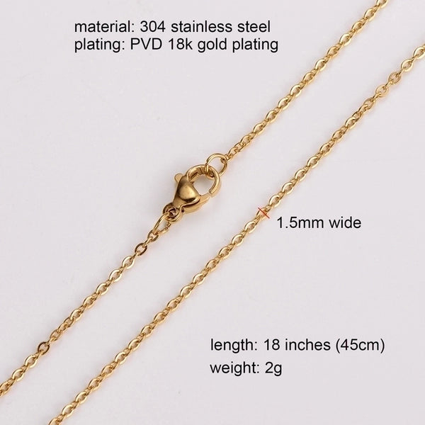 304 Stainless Steel 18K Gold Plated Minimalist Solid Color Choker