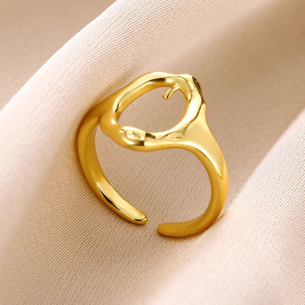 304 Stainless Steel Gold Plated Minimalist Classic Style Plating Heart Shape Rings