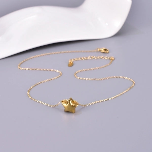 304 Stainless Steel Titanium Steel 18K Gold Plated Elegant Minimalist Plating Solid Color Pendant Necklace