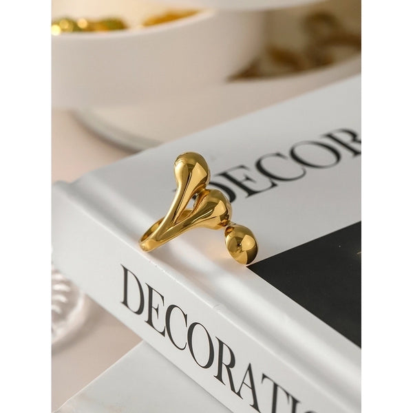 316 Stainless Steel  18K Gold Plated Minimalist Classic Style Plating Solid Color Rings