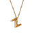 316L Stainless Steel  18K Gold Plated Simple Style Plating Letter Pendant Necklace