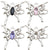 4 Models Each Model 1, 4/Pack Alloy Butterfly Pendant