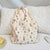 4613  Summer Embossed Cute Canvas Bag Niche Design Large Capacity Tote Bag Shoulder Underarm Bag